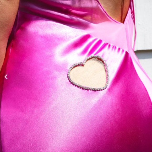 BRAND NEW: Fleur Du Mal - EMBELLISHED CUTOUT DRESS PINK - Picture 4 of 8